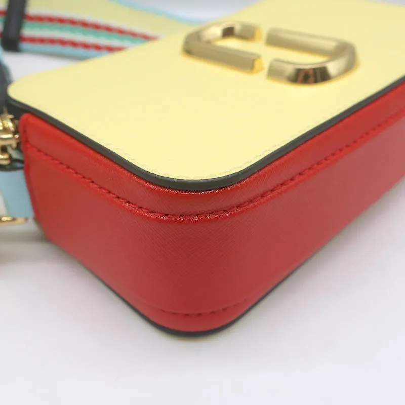Marc Jacobs The Snapshot Bag Pale Yellow/Blue/Red Saffiano Leather Crossbody