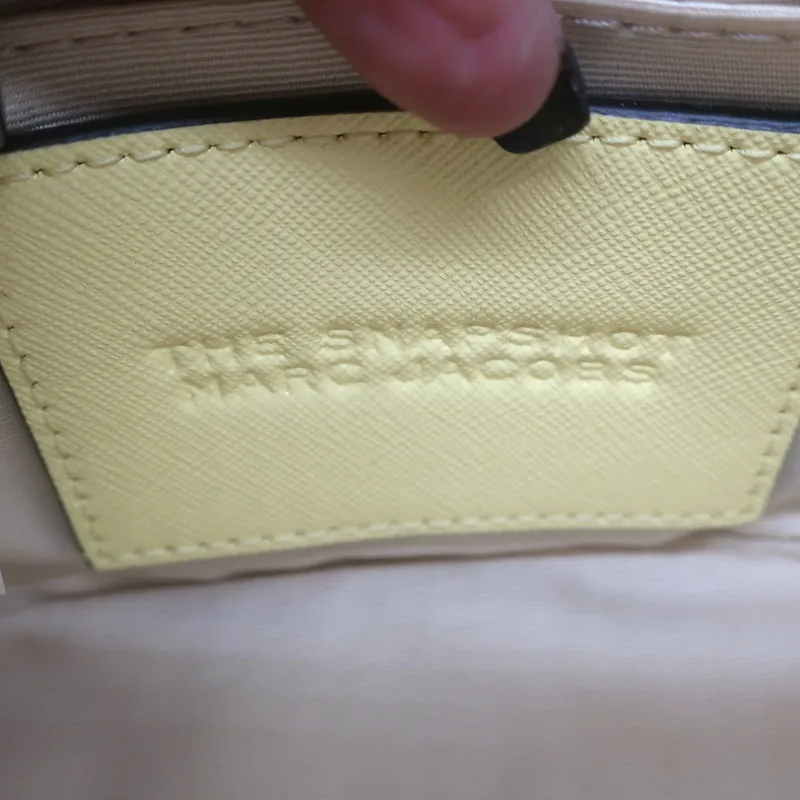 Marc Jacobs The Snapshot Bag Pale Yellow/Blue/Red Saffiano Leather Crossbody