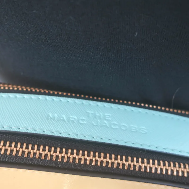 Marc Jacobs The Snapshot Bag Pale Yellow/Blue/Red Saffiano Leather Crossbody