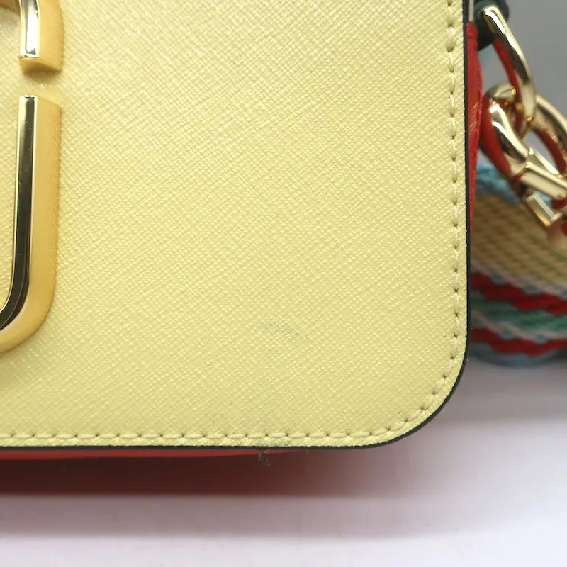 Marc Jacobs The Snapshot Bag Pale Yellow/Blue/Red Saffiano Leather Crossbody