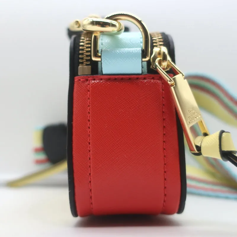Marc Jacobs The Snapshot Bag Pale Yellow/Blue/Red Saffiano Leather Crossbody
