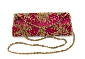 Maroon Handmade Cutdana Embroidery Handbag