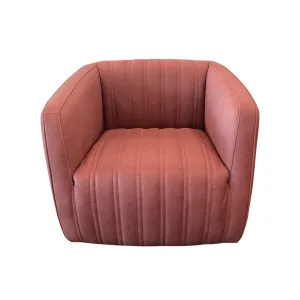 Marvy Leather Chair - Urban Sofa Cat 15 Red Leather