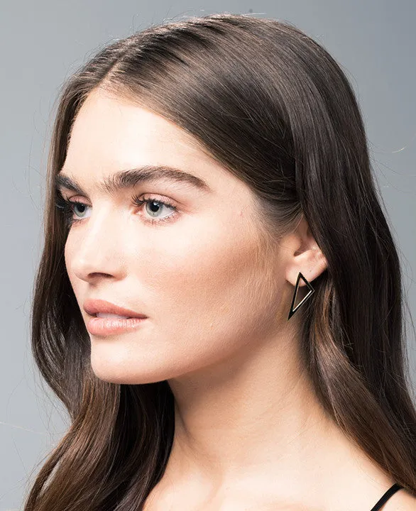 Medium All Diamond Triangle Earrings | Rose Gold