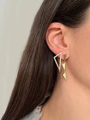 Medium All Diamond Triangle Earrings | Rose Gold