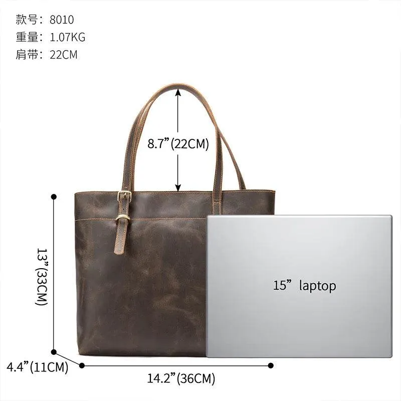 Men Women’s Crazy Horse Leather Messenger Bag Totes