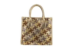 Metallic Woven Mini Tote