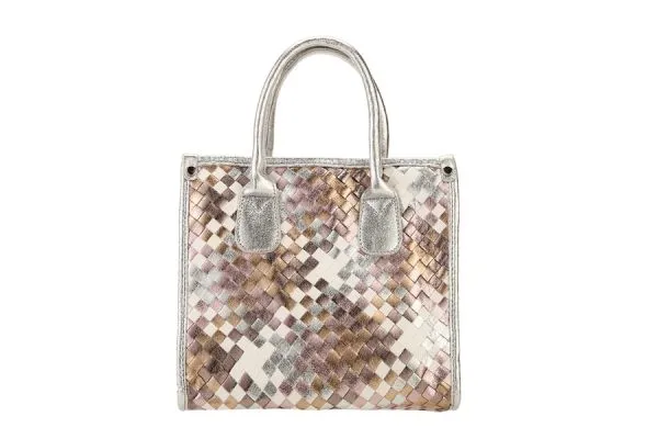 Metallic Woven Mini Tote