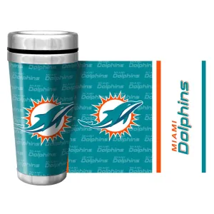 Miami Dolphins Travel Mug | Wallpaper Full Wrap 16 oz.