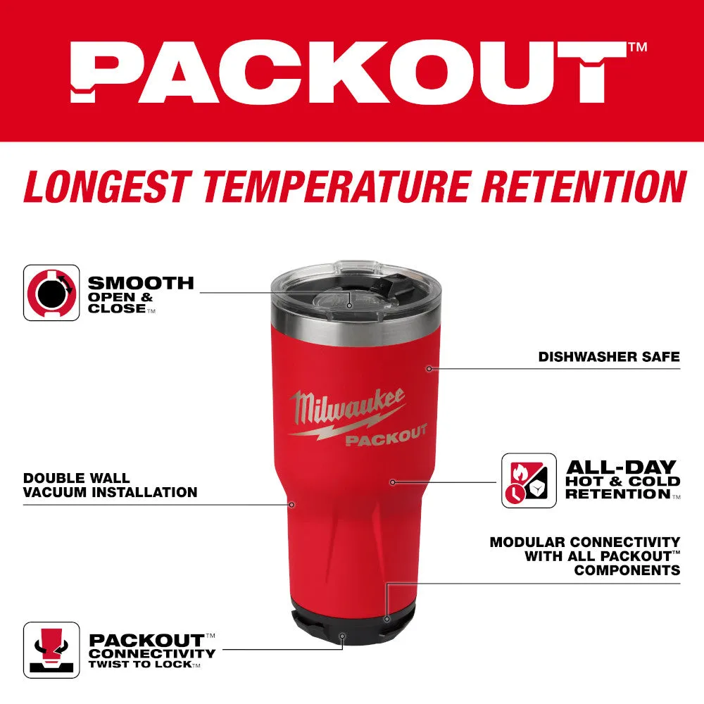 Milwaukee 48-22-8393R PACKOUT Red 30oz Tumbler