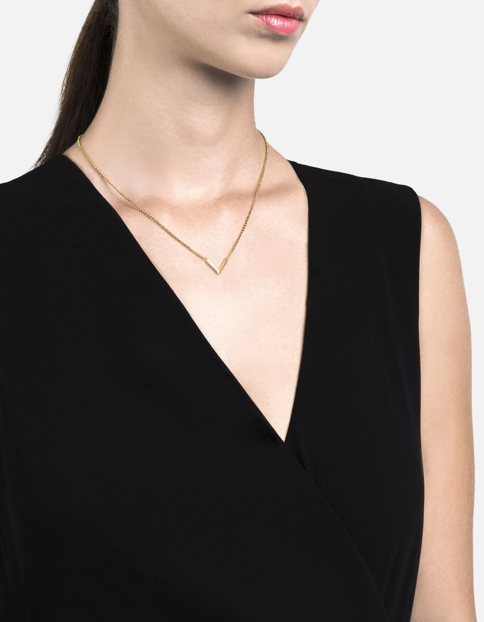Mini Angular Necklace, Gold Vermeil