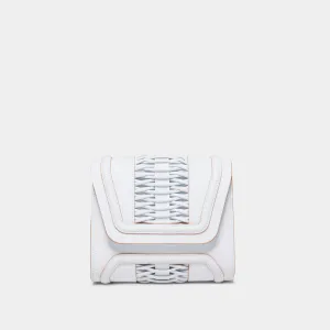 Mini Giovanna white braided clutch