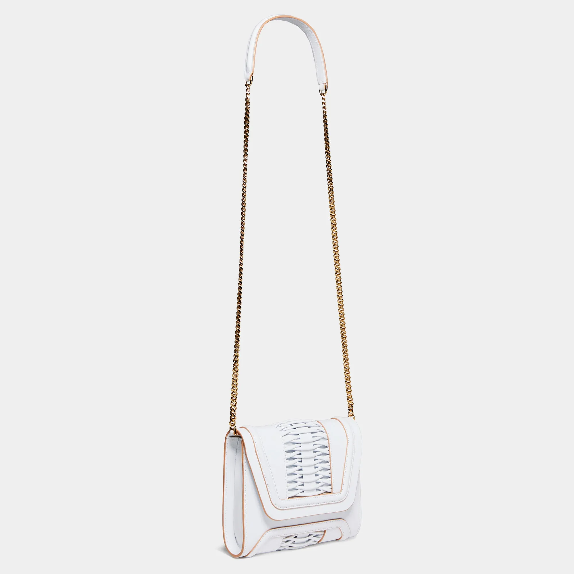 Mini Giovanna white braided clutch