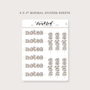 Minimal Bold "Notes" Text Stickers
