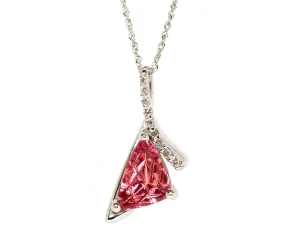 Modern Pink Tourmaline and Diamond Necklace