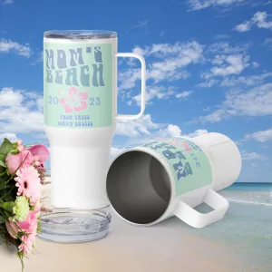 Mom's Beach Insulated Travel Mug Tumbler With Handle 25 Ounce