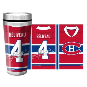 Montreal Canadiens Jean Beliveau Travel Mug | Wallpaper Full Wrap 16 oz.