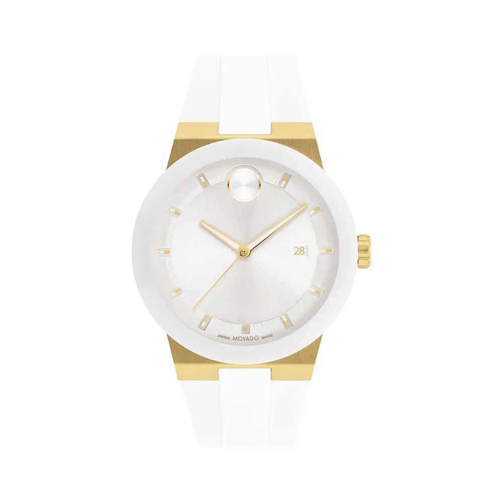 Movado Bold Men's Watch White Tone Case Quartz