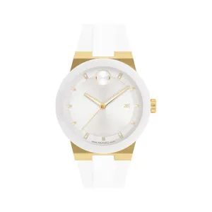 Movado Bold Men's Watch White Tone Case Quartz