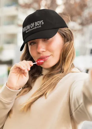 Mum of Boys Black and White Cap