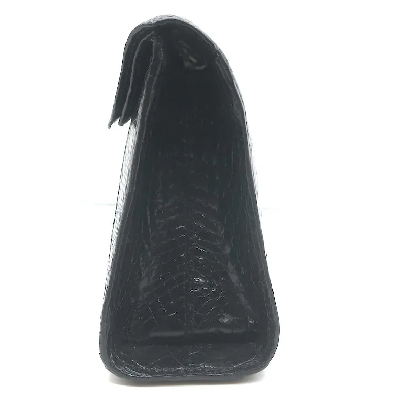 Nancy Gonzalez Crocodile Trapezoid Clutch Black Small Shoulder Bag
