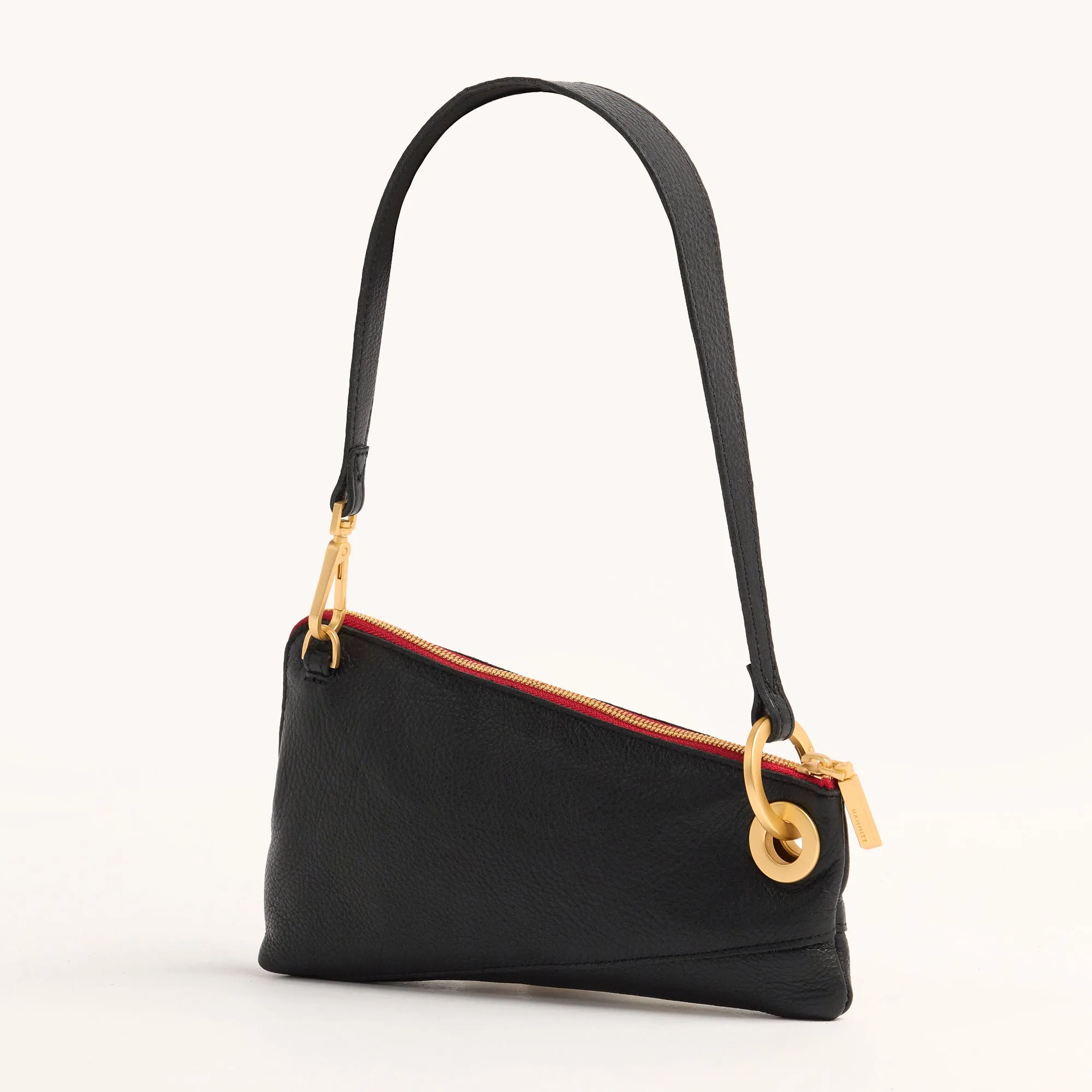 Nash Pochette | Black/Brushed Gold Red Zip