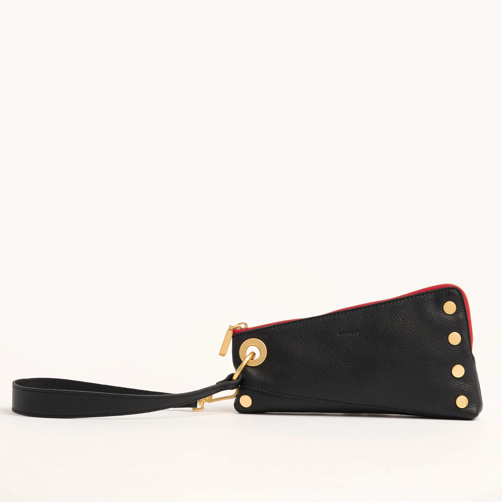 Nash Pochette | Black/Brushed Gold Red Zip