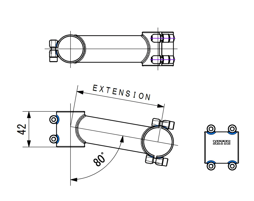 NITTO UI-12 Clamp On Stem | 31.8mm