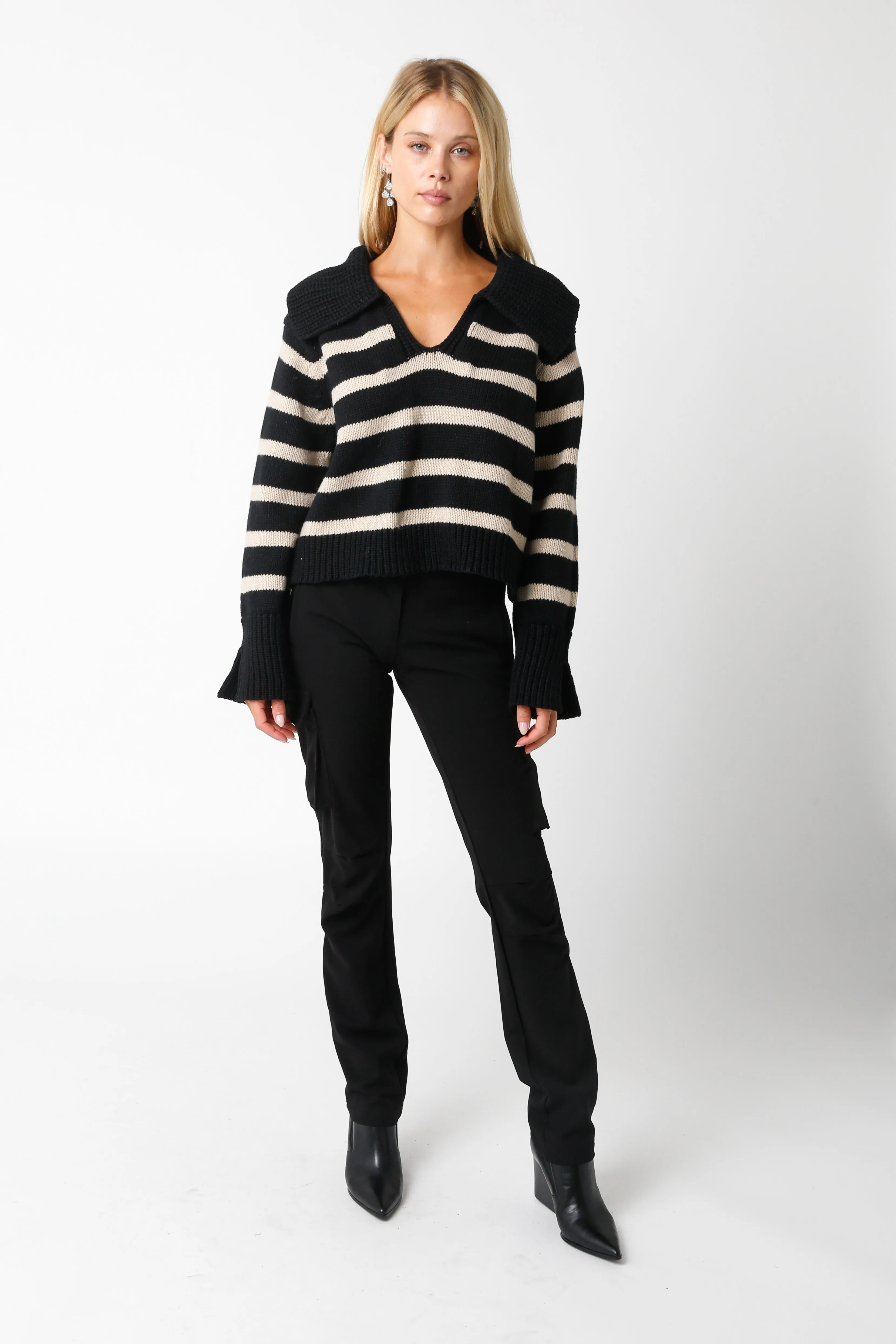 Noah Striped Sweater Black