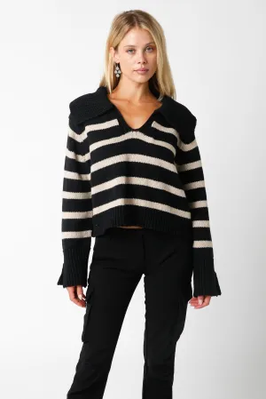 Noah Striped Sweater Black