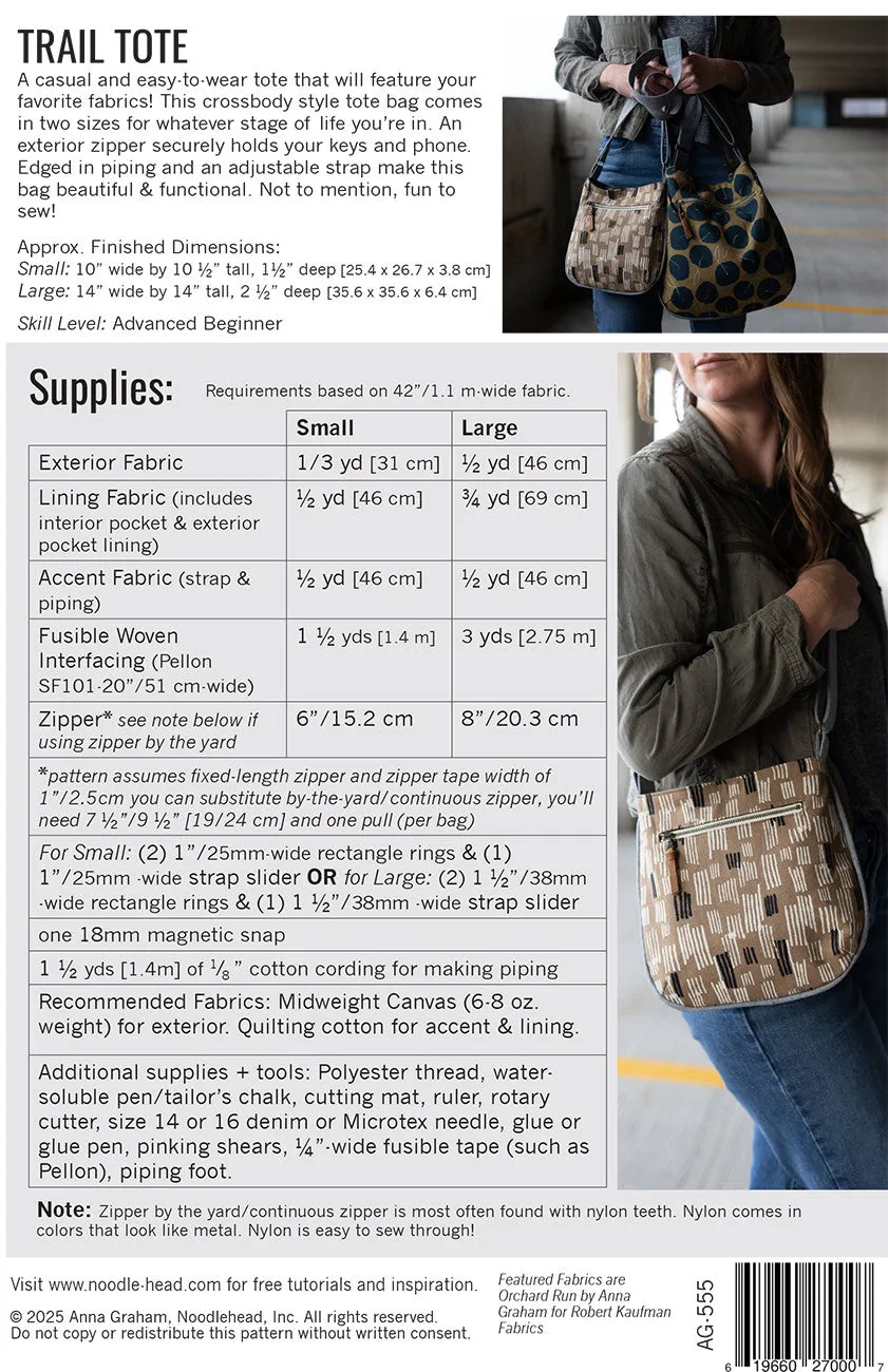 Noodlehead Travel Tote Bag Pattern