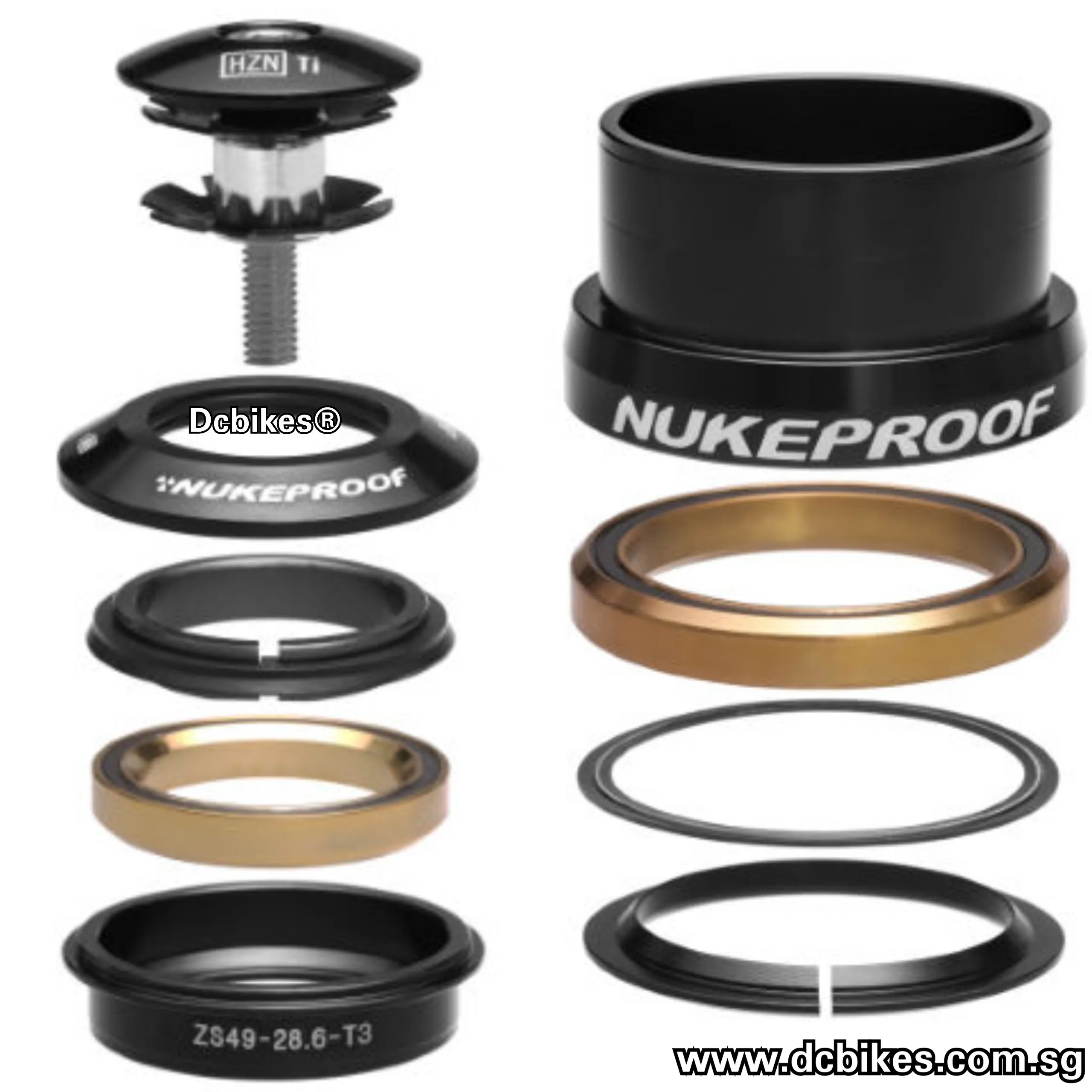 Nukeproof 49mm 1.5" Tapered Fork Sealed Headset ZS49/28.6 | Ex49/40