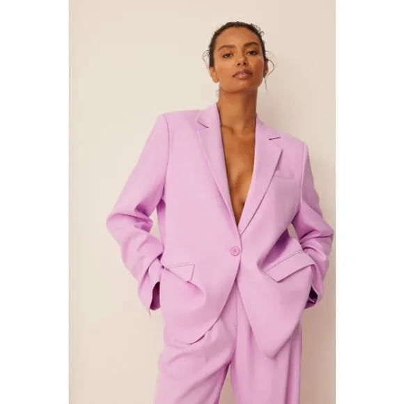 NWT NA-KD x Romee Strijd Oversized Blazer Light Pink Women's Size 38 / Small 6