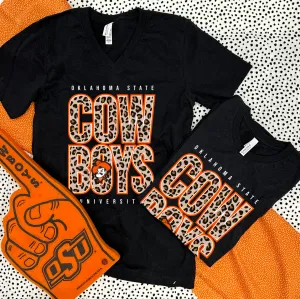OK STATE 2024: Cowboys Bold Leopard (BELLA CANVAS VNECK)