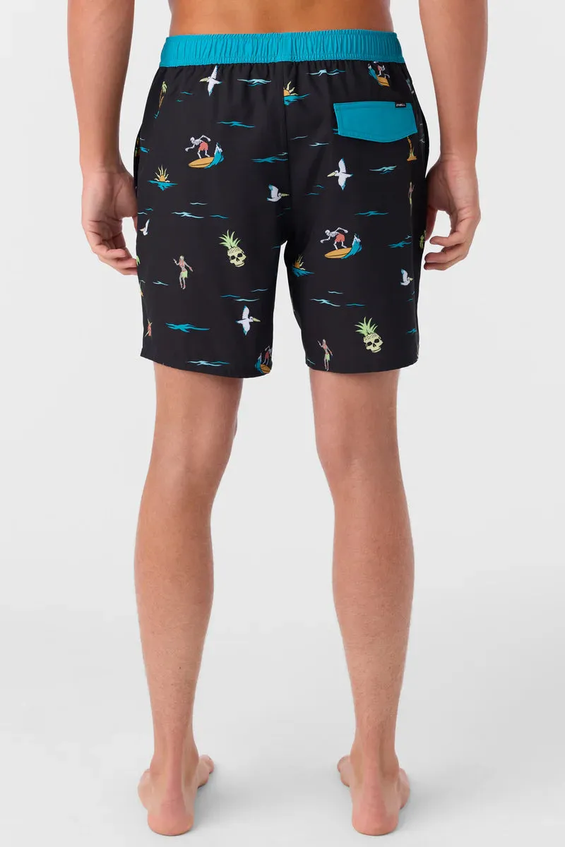 O'Neill Hermosa E Waist Print Volley Shorts 17" - BLK4
