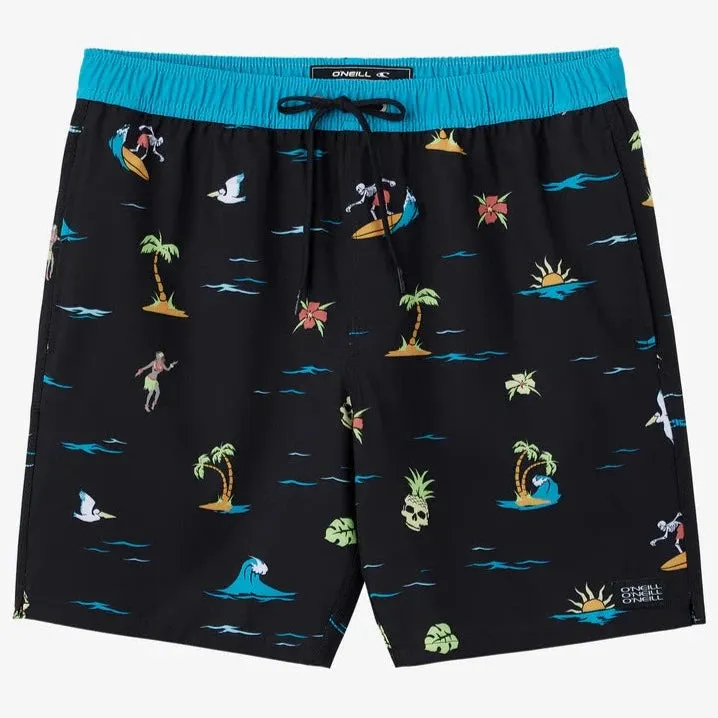 O'Neill Hermosa E Waist Print Volley Shorts 17" - BLK4