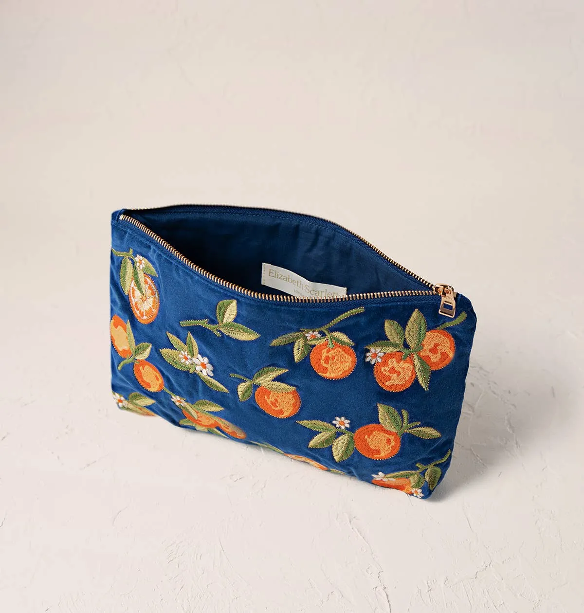 Orange Blossom Everyday Pouch - Cobalt Velvet