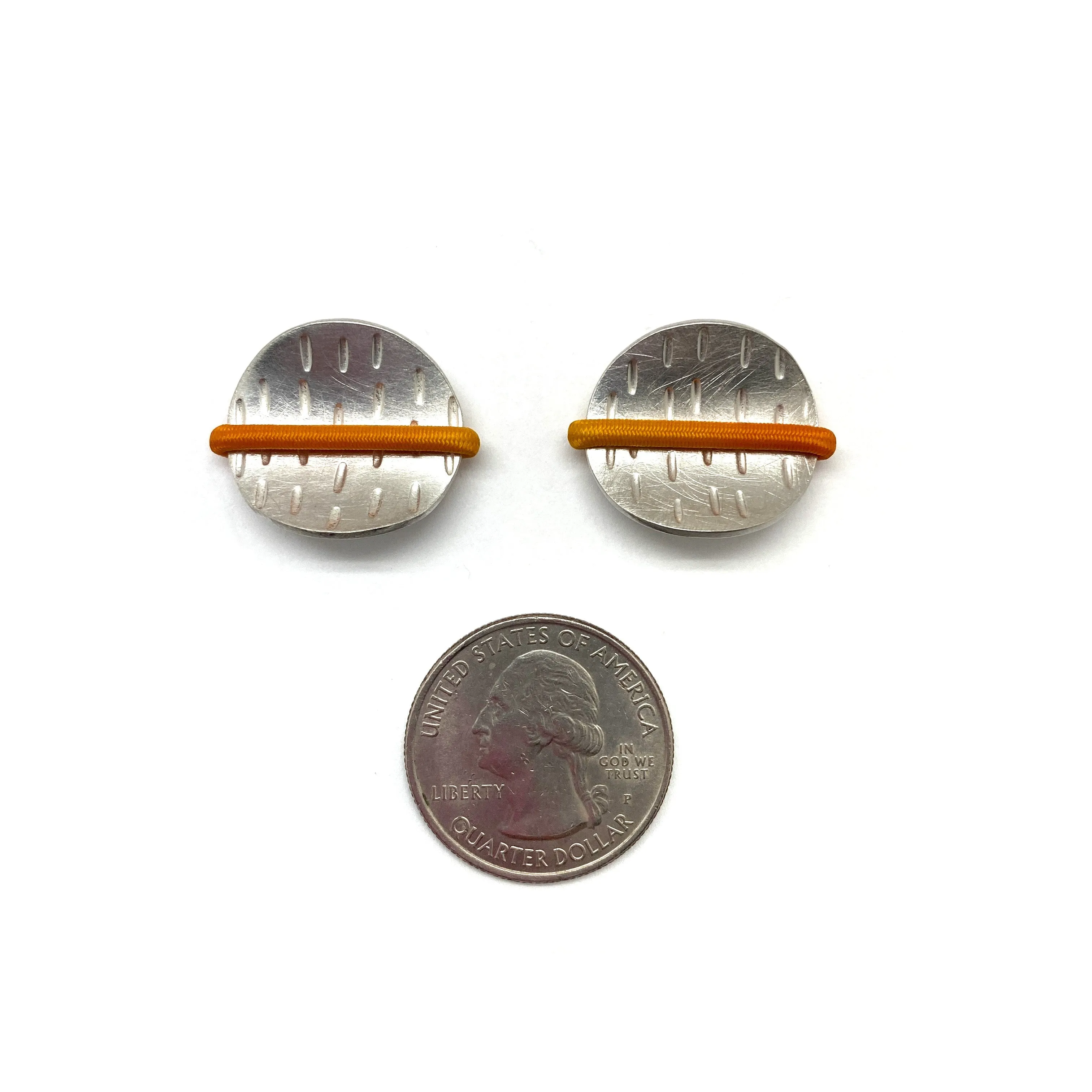 Orange Elastic Sterling Silver Earrings