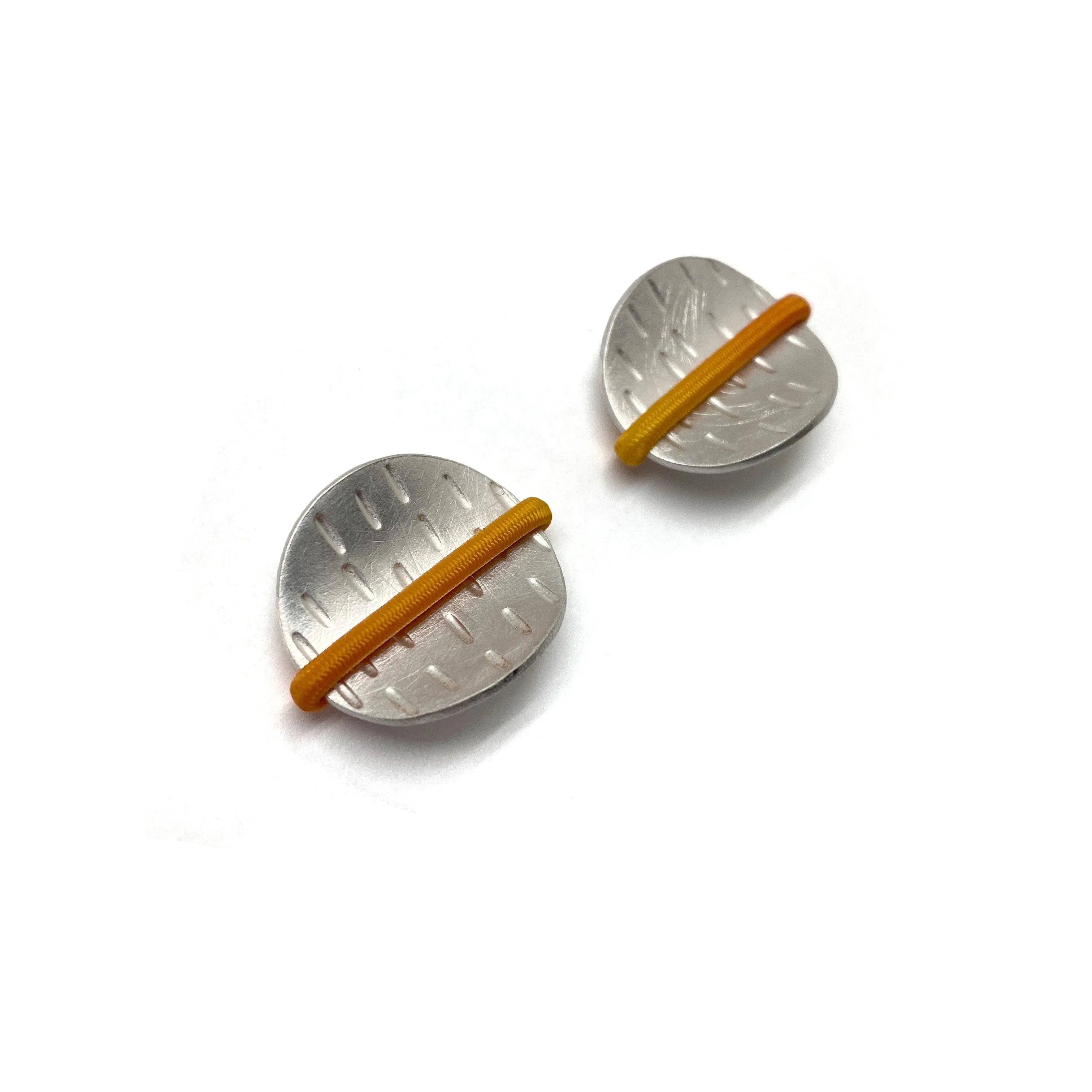 Orange Elastic Sterling Silver Earrings