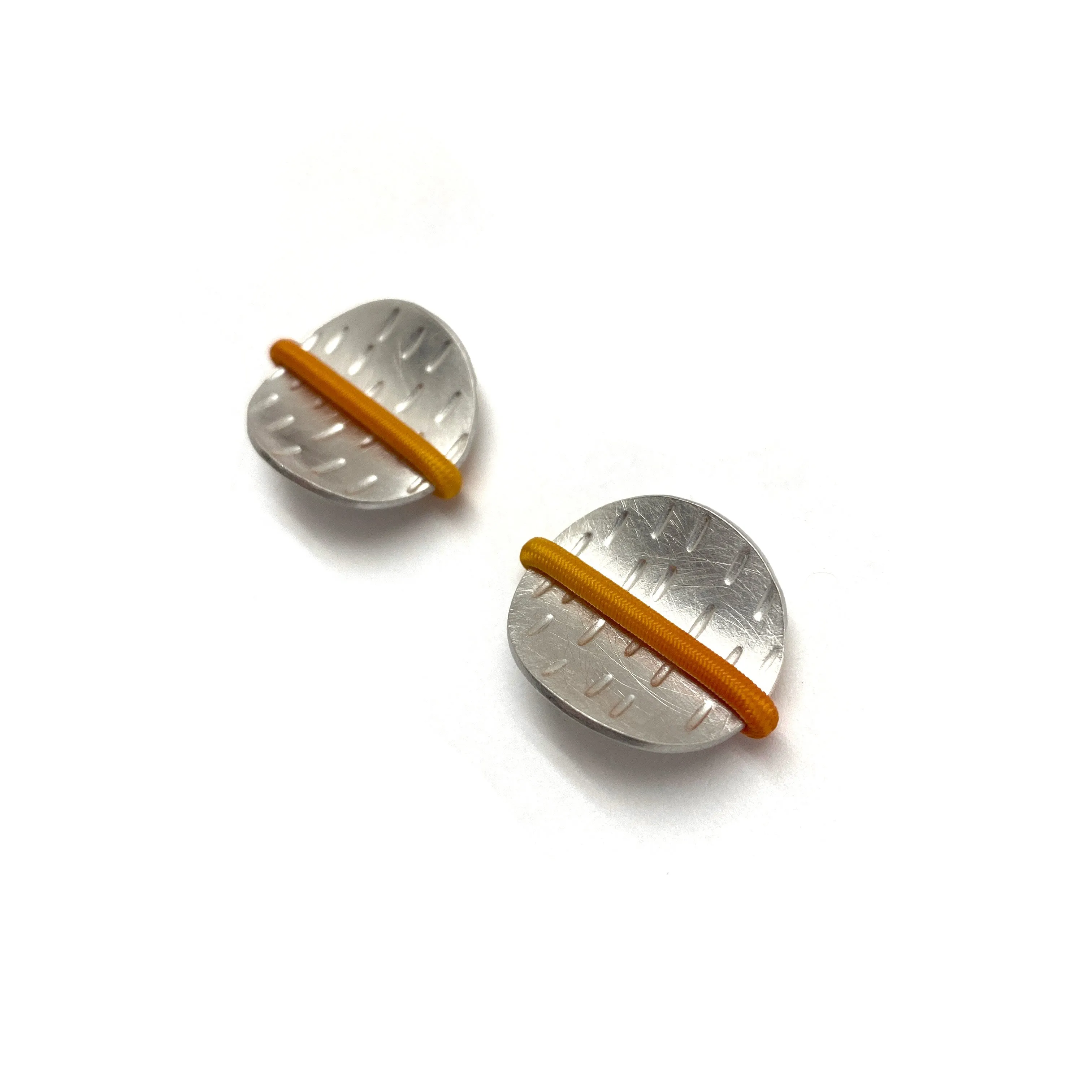 Orange Elastic Sterling Silver Earrings