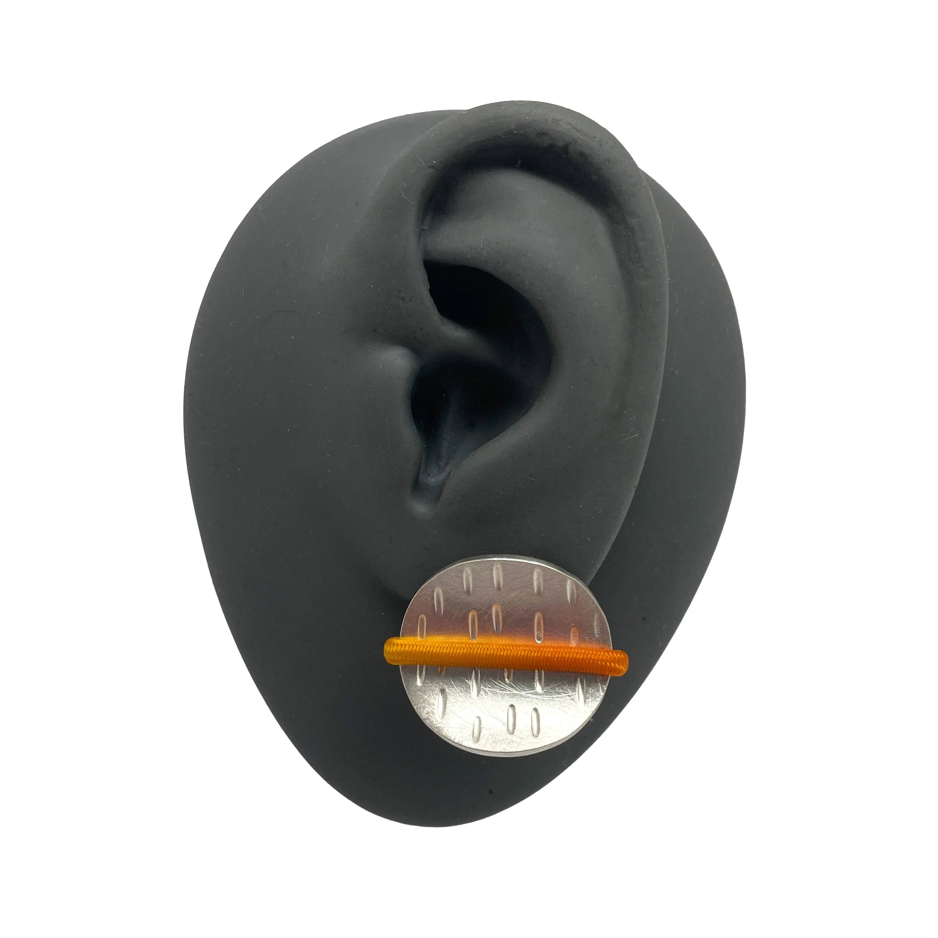Orange Elastic Sterling Silver Earrings
