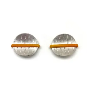 Orange Elastic Sterling Silver Earrings