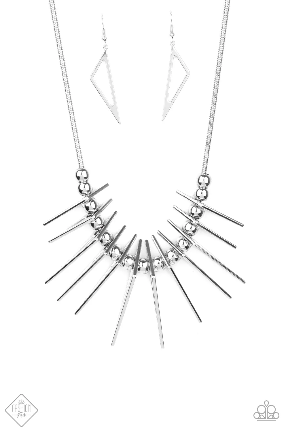 Paparazzi -   Fully Charged - Silver Necklace