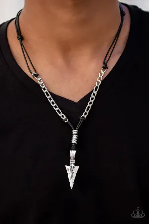 Paparazzi - Keep Your ARROWHEAD Up - Black Necklace