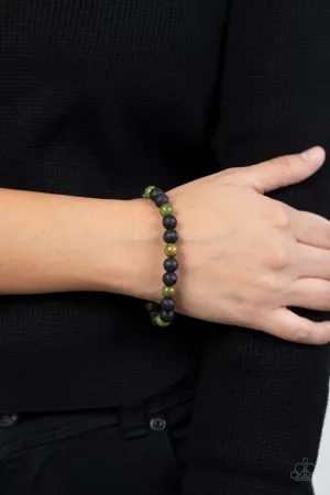 Paparazzi Molten Mogul - Green Beaded Bracelet