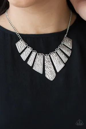 Paparazzi Texture Tigress Necklace Silver