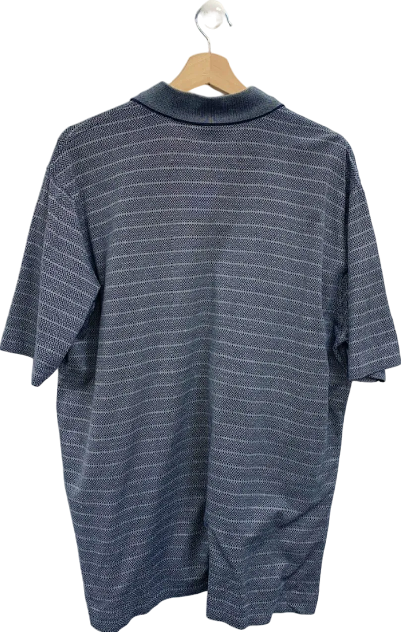 Paul & Shark Blue Patterned Polo Shirt UK L