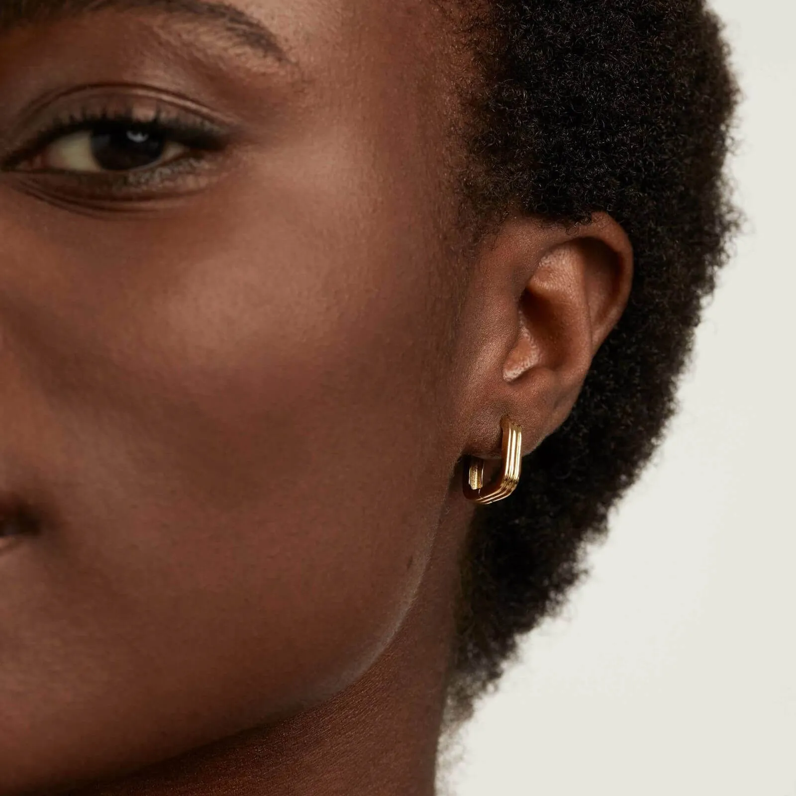 PDPAOLA Nova Gold Angular Hoop Earrings