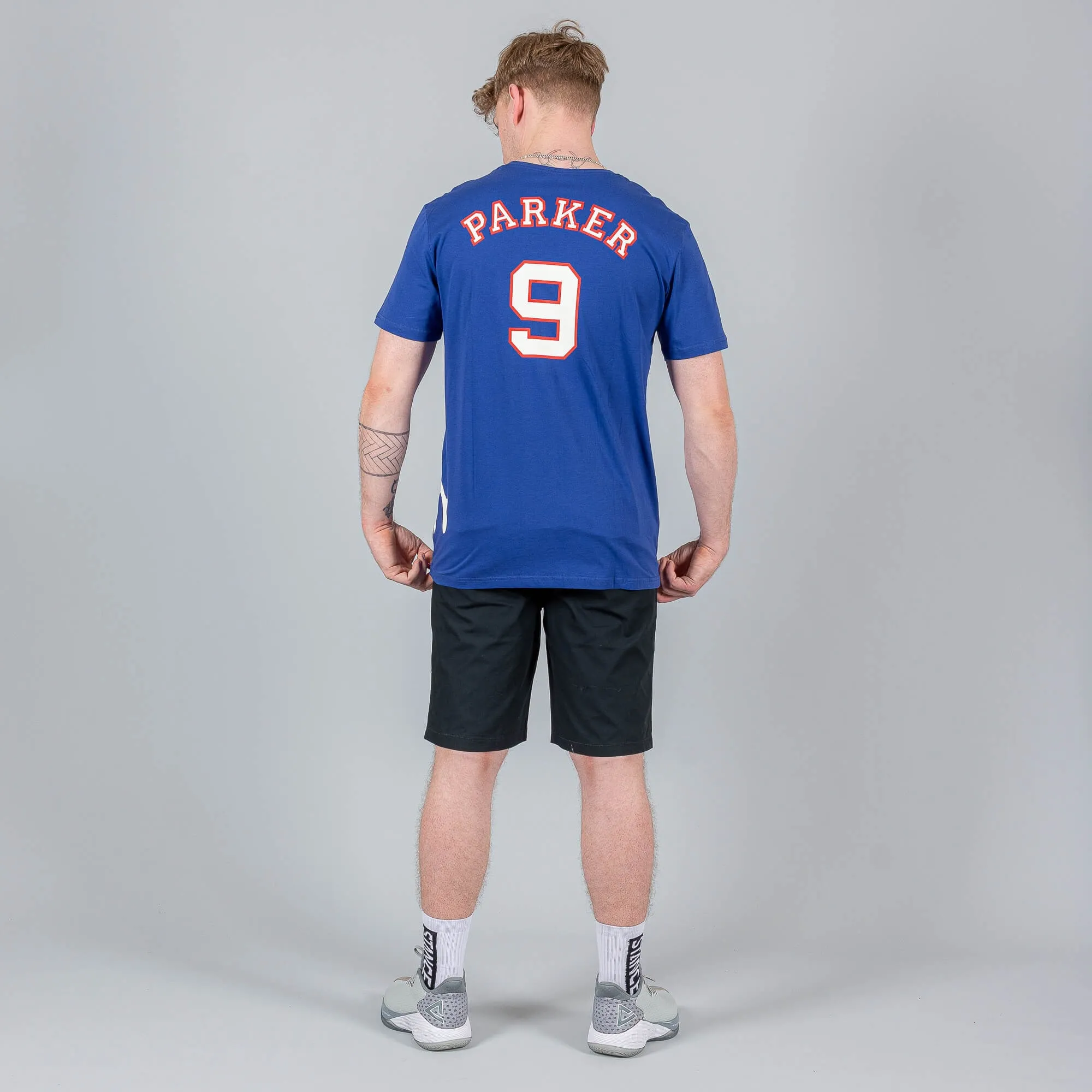 PEAK ROUND NECK T SHIRT F65273 BLUE