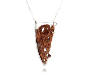 Petrified Wood Angular Garnet Necklace
